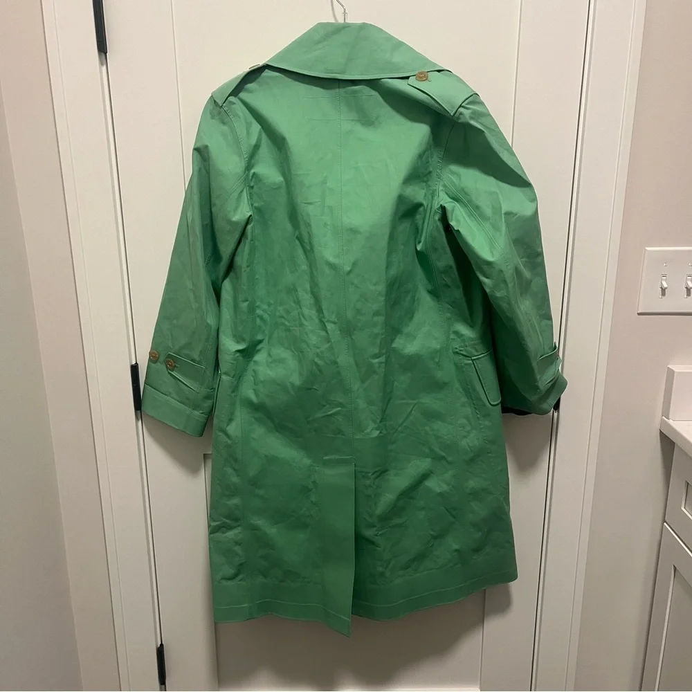 NWT Burberry US 2 Bright Pigment Green Notch Collar Double Breasted Trench Coat - Picture 13 of 13